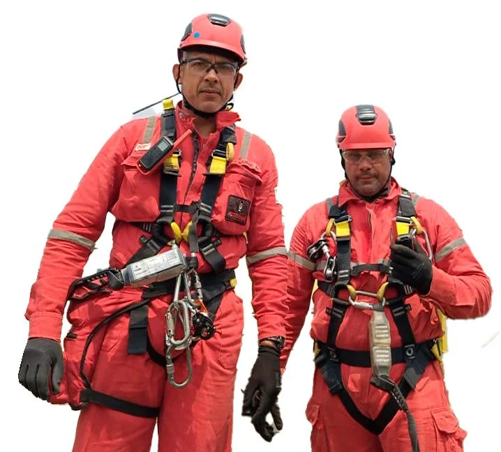 Equipe de resgate em altura