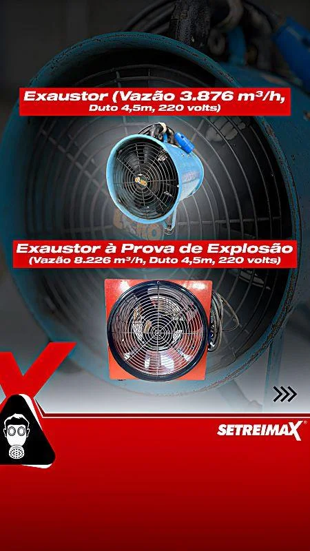 Locação de exaustor para espaço confinado